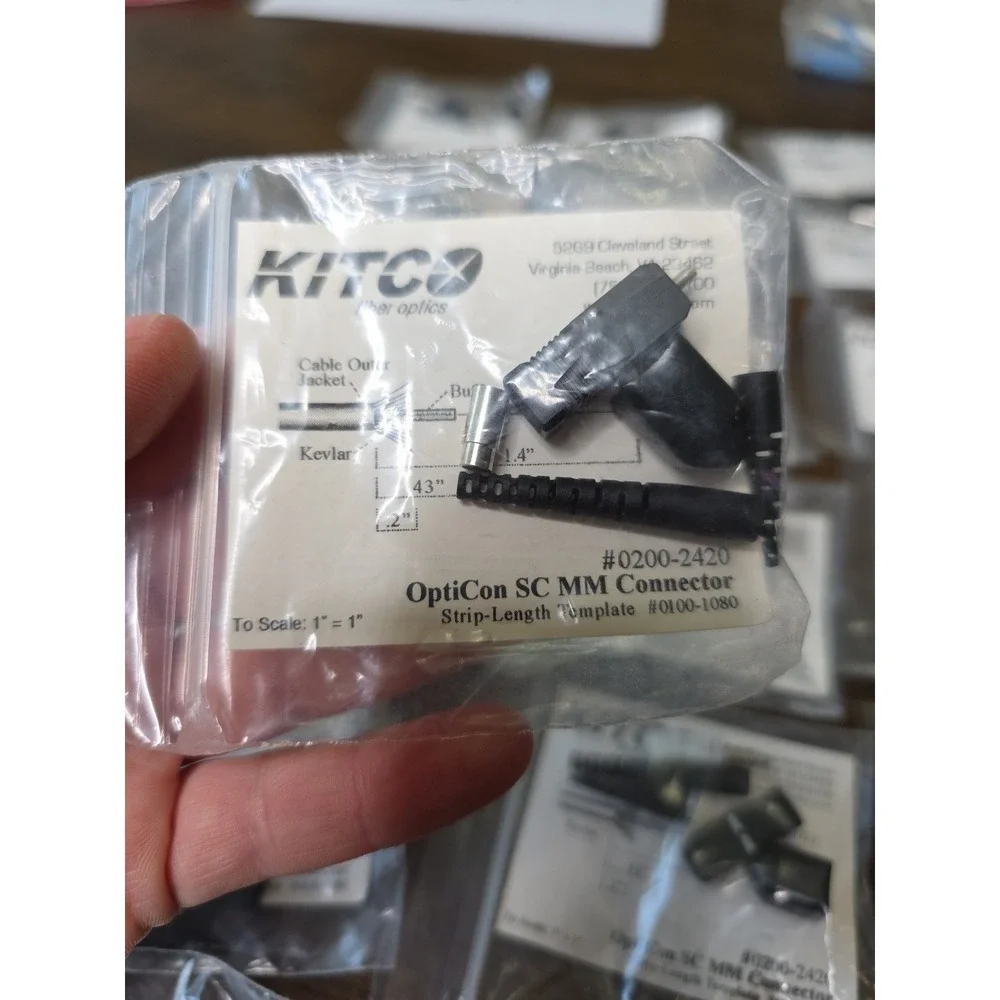 KITCO Fiber Optics OptiCon SC MM Connectors (Lot of 17 Packs, New)#0200-2420